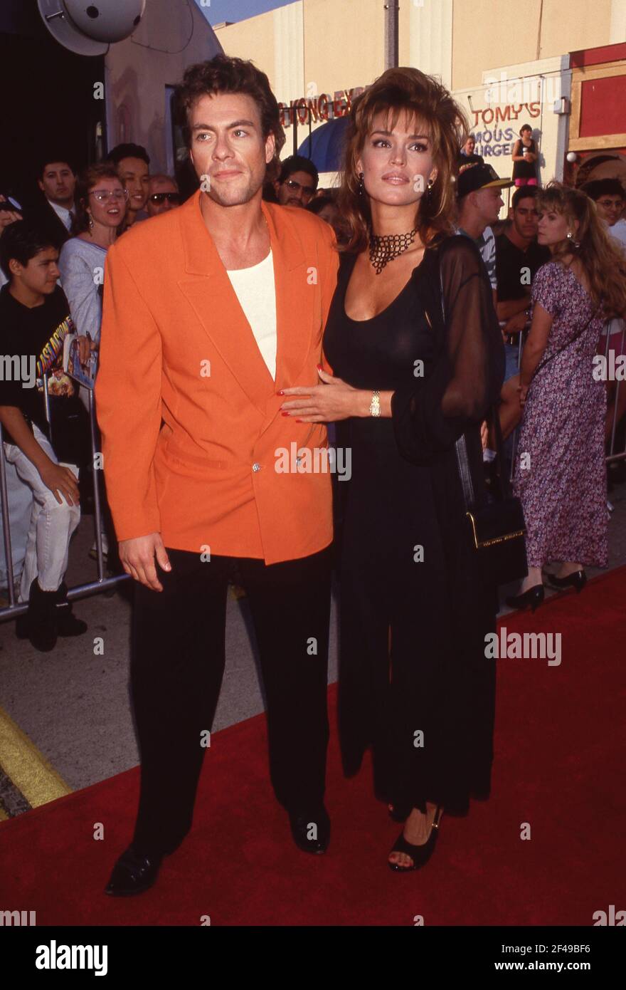 Jean-Claude Van Damme and Model Darcy LaPier attend the "Last Action Hero"  Westwood Premiere on June 13, 1993 at Mann Village Theatre in Westwood,  California. Credit: Ralph Dominguez/MediaPunch Stock Photo - Alamy