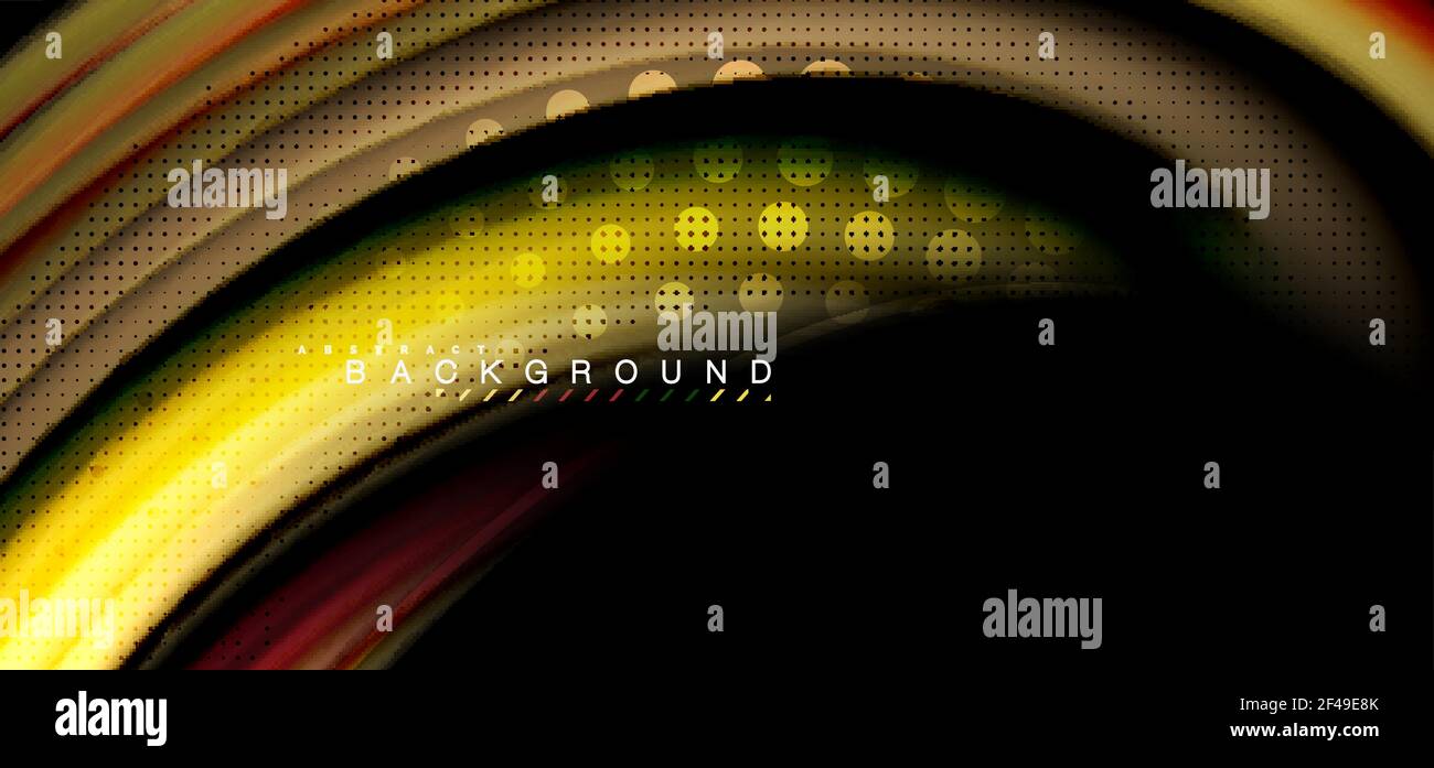 Multicolored wave lines on black background design. Multicolored wave lines on black background vector design Stock Vector