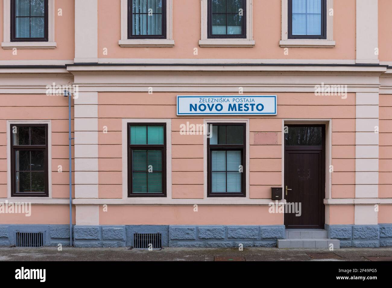 Railway station in Novo mesto, Slovenia Stock Photo