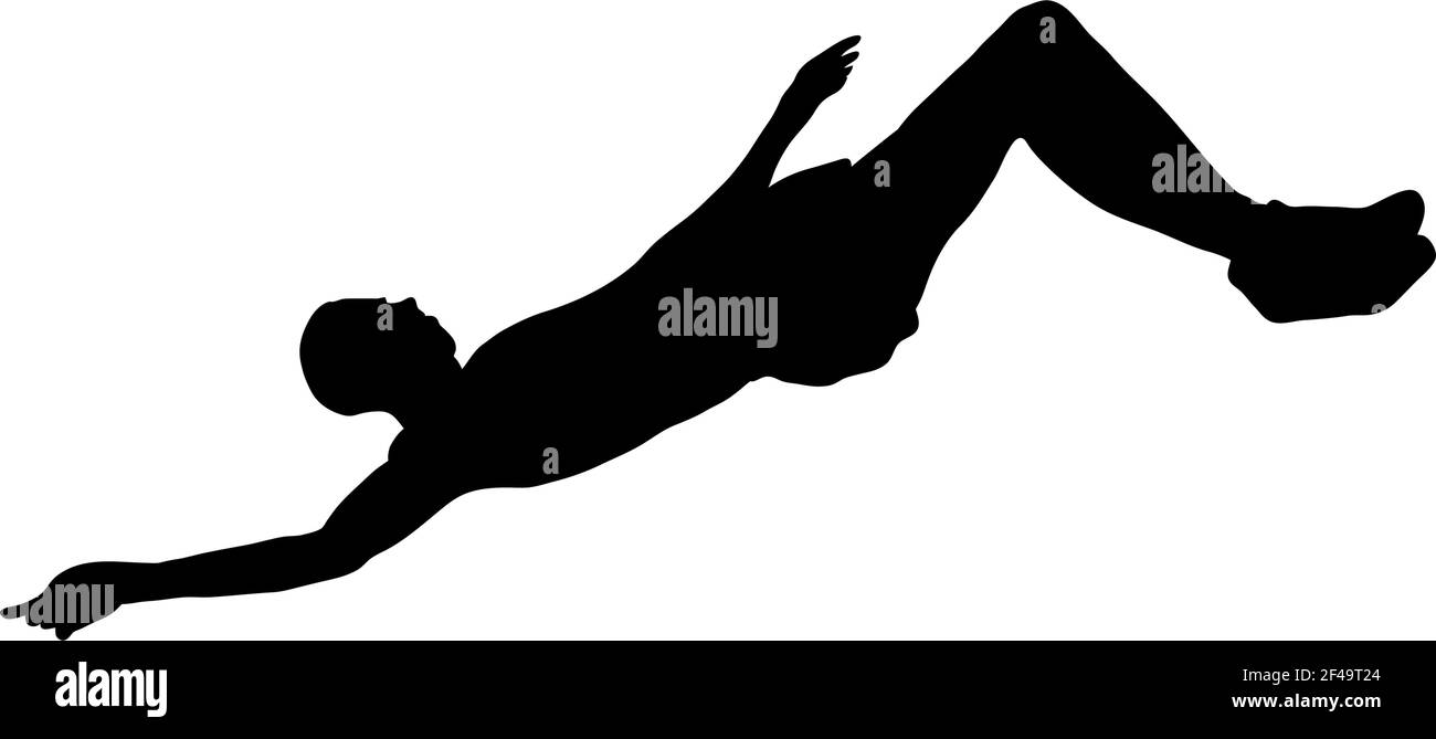 High Jumper Silhouette. Smooth and Clean Black Design. Vector Illustration. Stock Vector