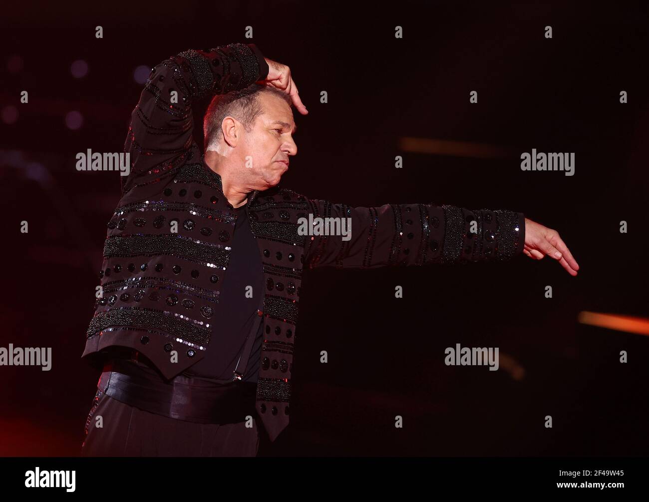 Cologne, Germany. 19th Mar, 2021. Kai Ebel, presenter, dances Paso Doble to 'You Really Got Me' in the third round of the RTL dance show 'Let's Dance'. Credit: Rolf Vennenbernd/dpa/Alamy Live News Stock Photo