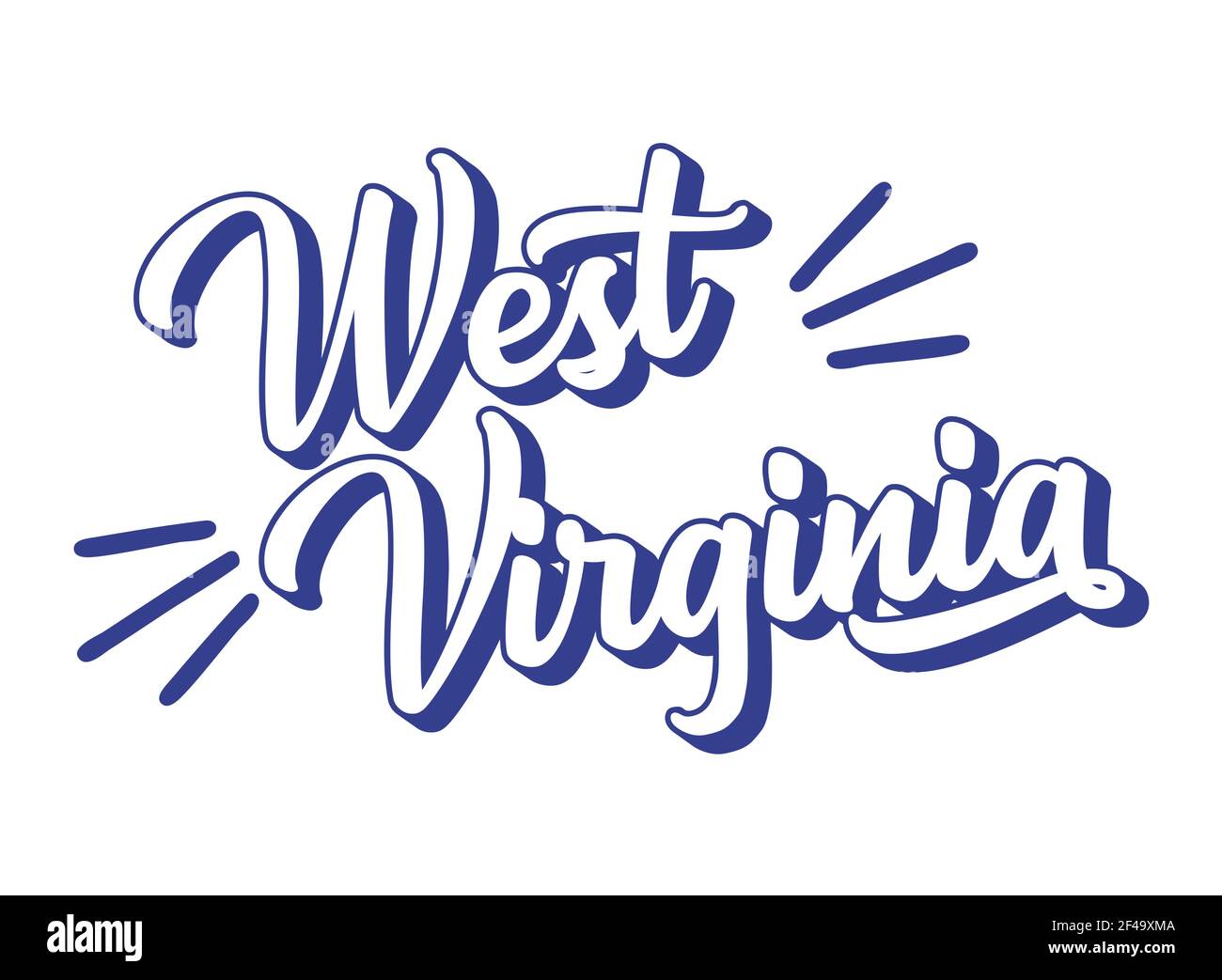 Hand sketched WEST VIRGINIA text. 3D vintage, retro lettering for poster,  sticker, flyer, header, card, clothing, wear Stock Vector Image & Art -  Alamy