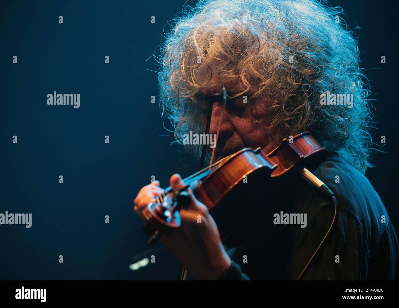 MESTRE, ITALY - APRIL 21: Singer and composer Angelo Branduardi performs live during the tour “Camminando Camminando tre”  on April 21, 2015 in Mestre Stock Photo