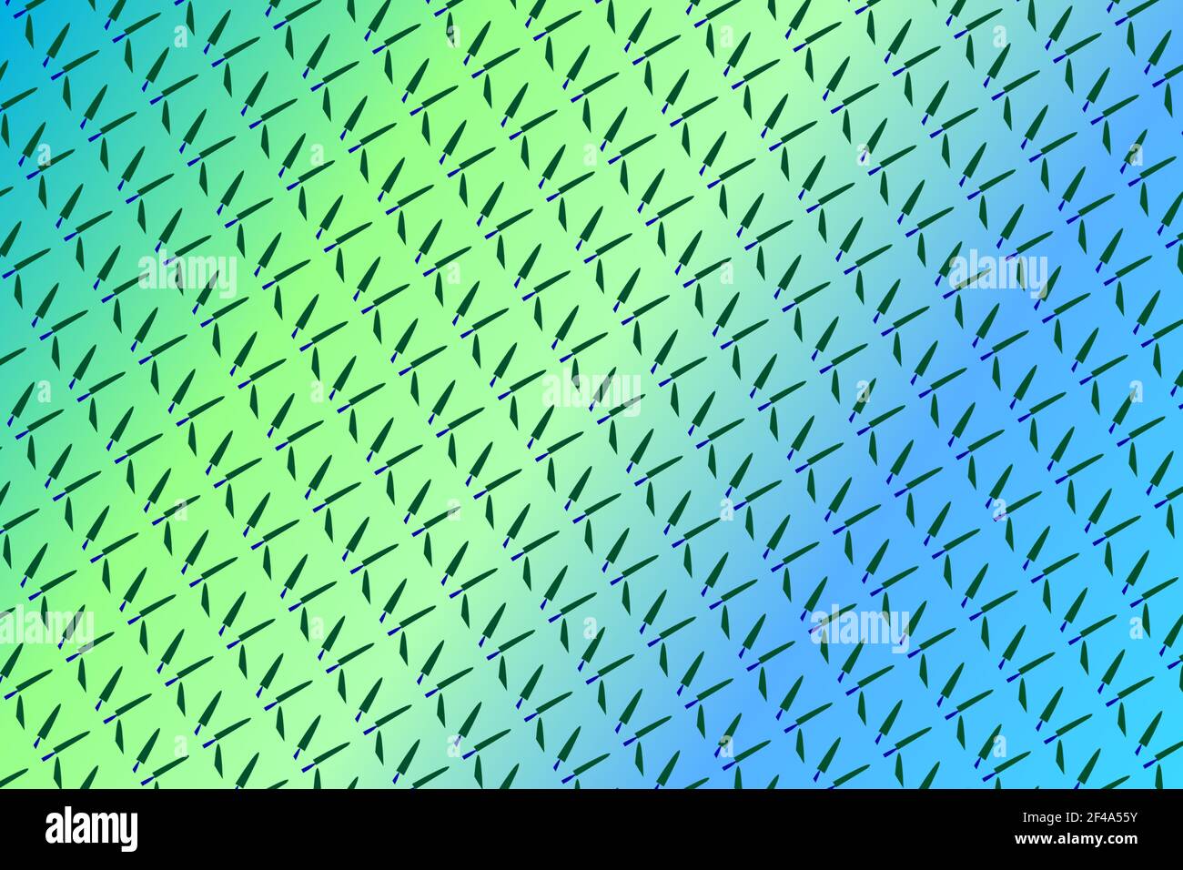 Digital grass pattern on a blue green gradient - Digital pattern background Stock Photo