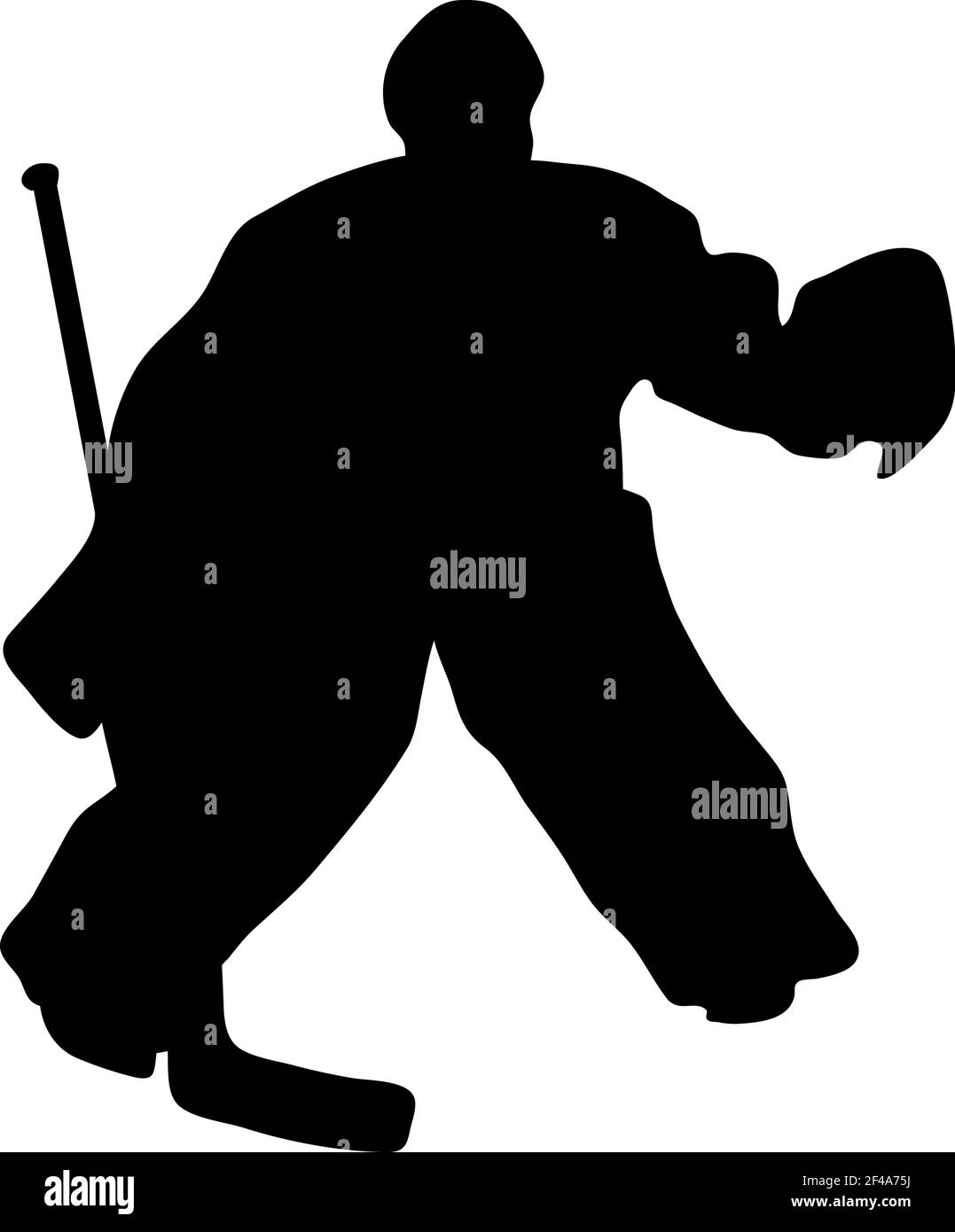 Hockey Player Silhouette. Smooth and Clean Lines. High Detailed Hockey