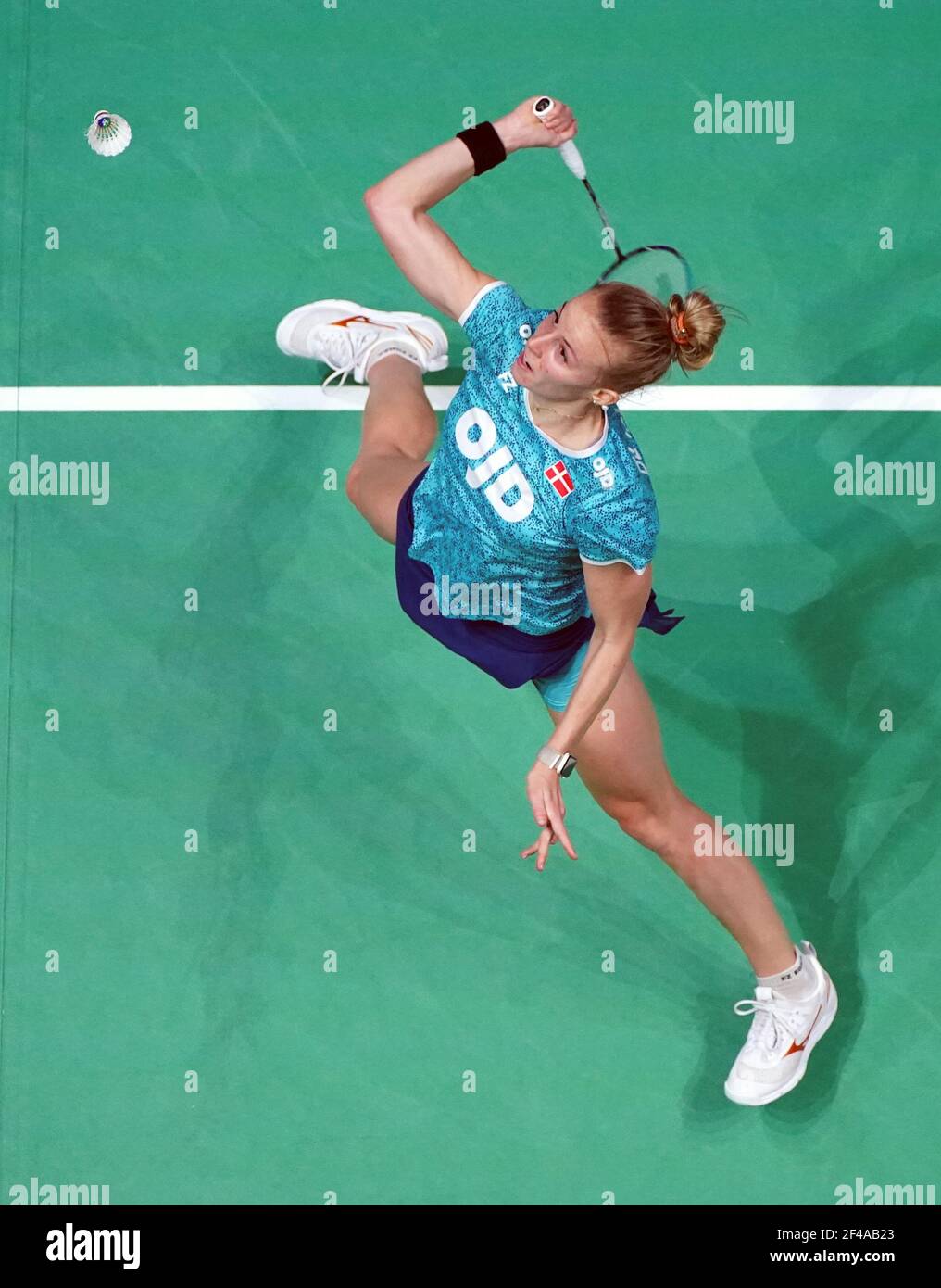 Denmark S Mia Blichfeldt In Action During Her Match Against Thailand S Ratchanok Intanon On Day Three Of