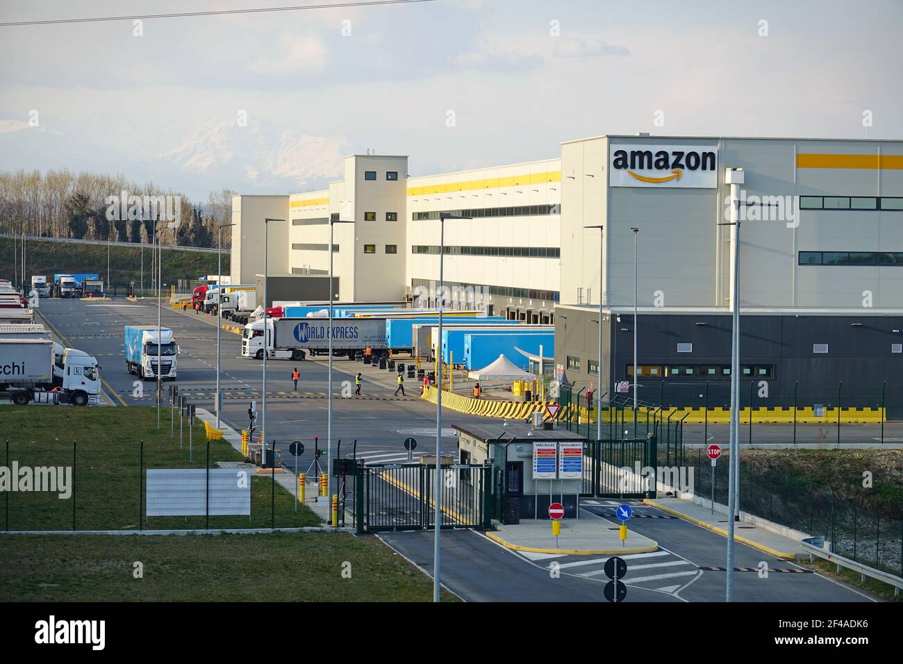 Amazon's largest distribution centre in Piedmont. Torrazza, Italy - March 2021 Stock Photo