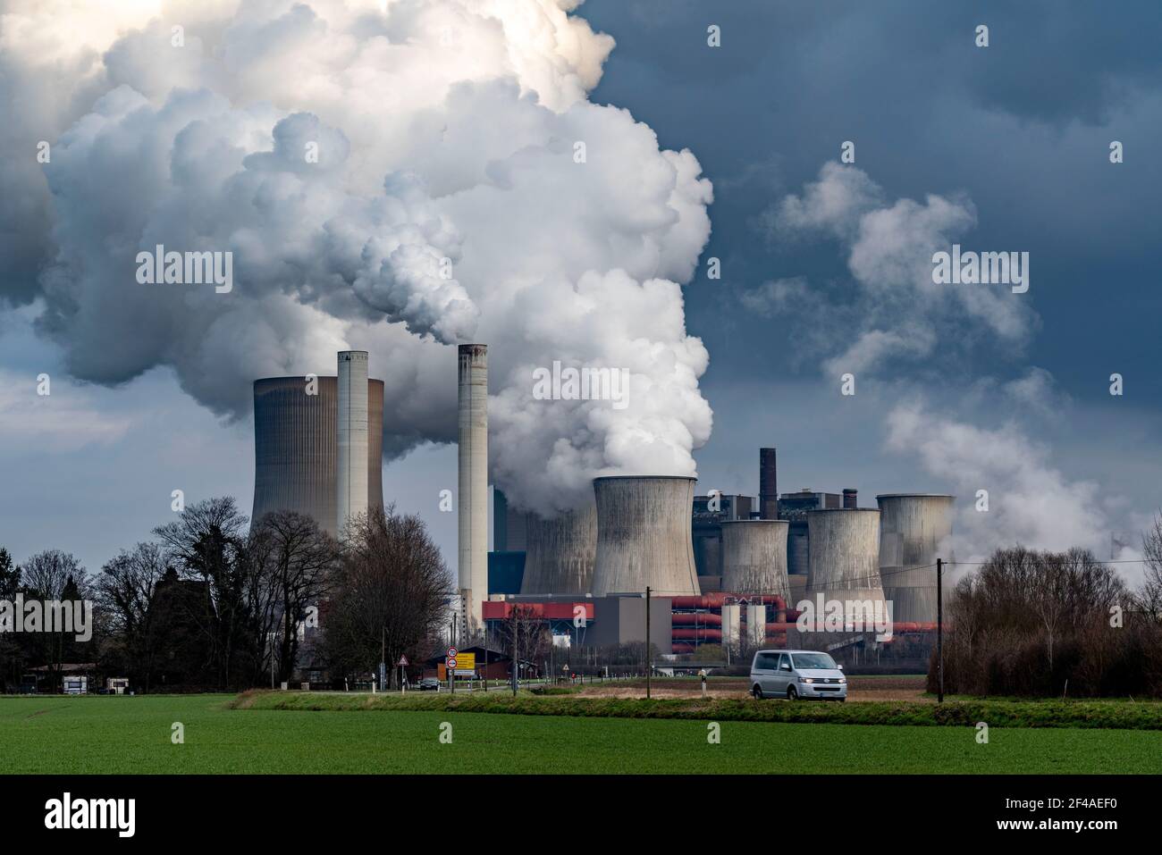 Lignite-fired power plant, RWE Power AG Niederaussem power plant, Bergheim, NRW, Germany, Stock Photo
