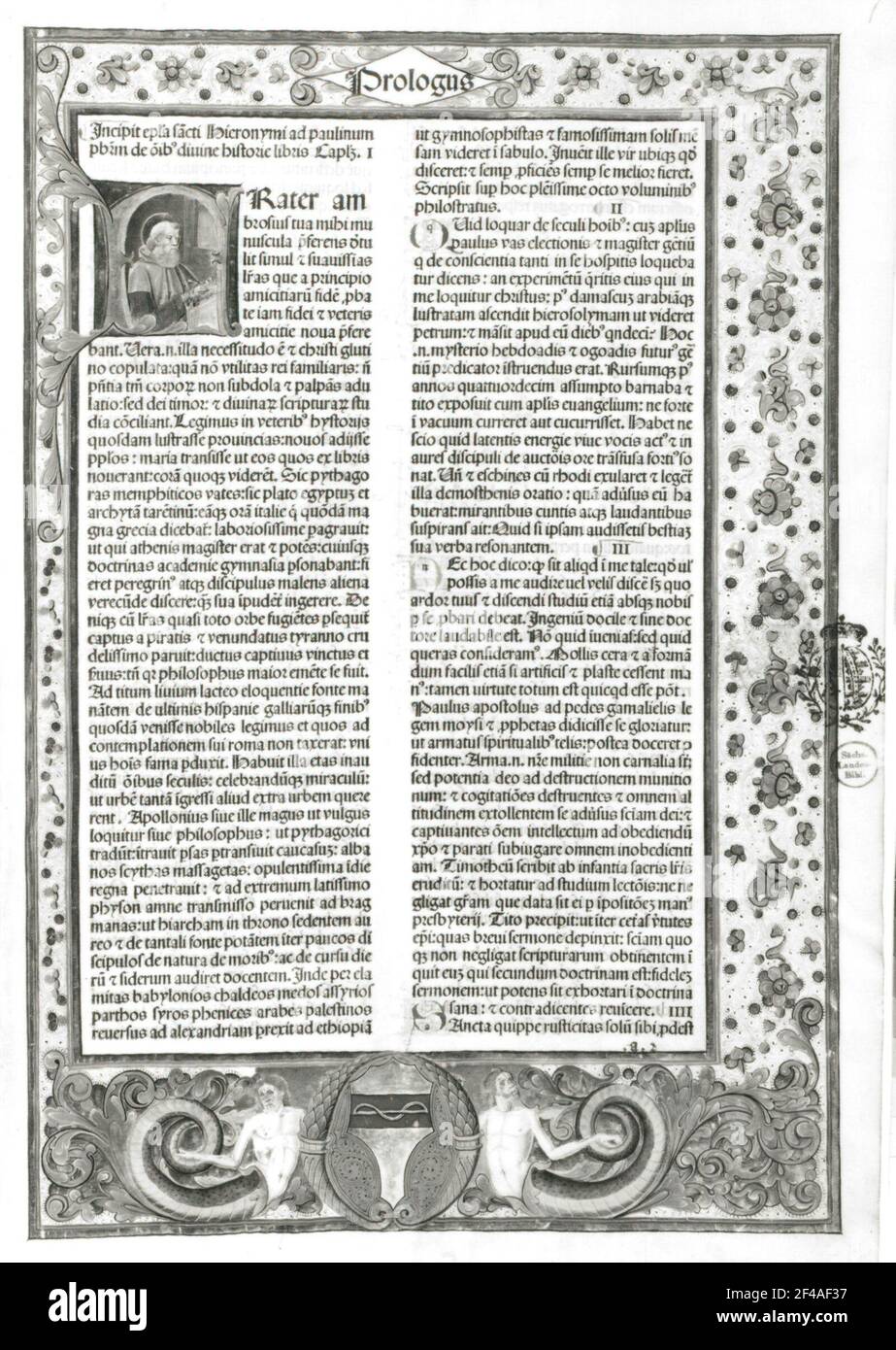Biblia Latina, 1479 (so-called Jenson Bible) Stock Photo