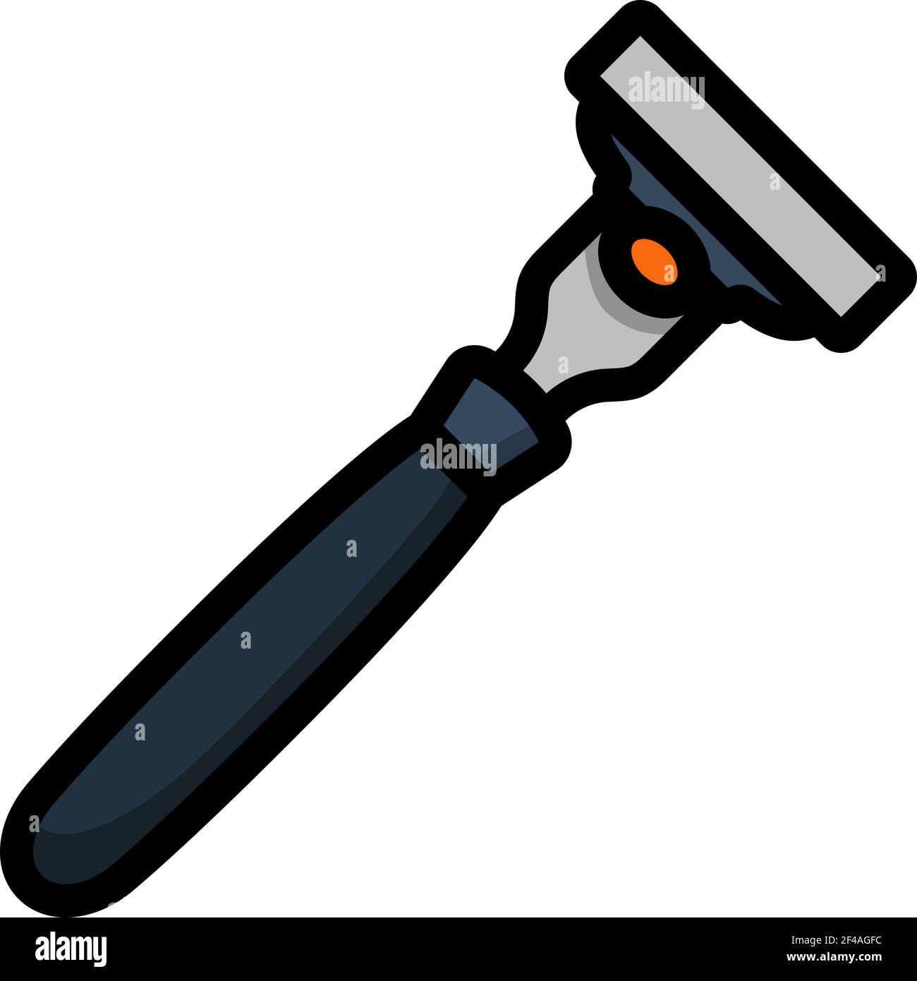 Safety Razor Icon. Editable Thick Outline With Color Fill Design ...