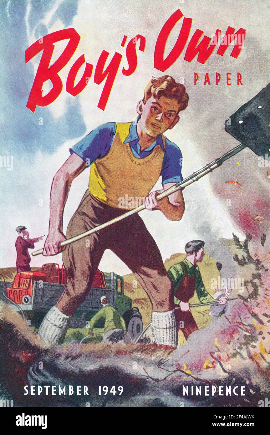Vintage magazine front cover of the Boy's Own Paper for September 1949. Stock Photo