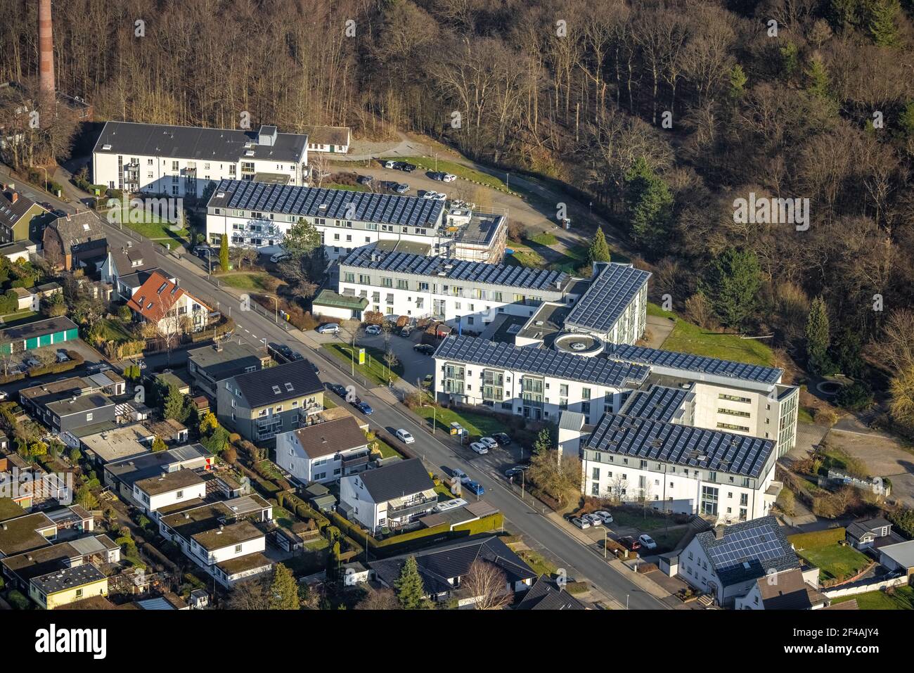 Aerial view, BSH Seniorenzentrum, Boele, Hagen, Ruhr area, North Rhine-Westphalia, Germany, retirement home, care and nursing, Buschstraße, DE, Europe Stock Photo