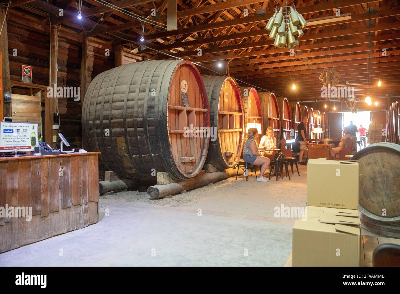 Mudgee wine region, Pieter Van Gent vineyard and cellar door with oak