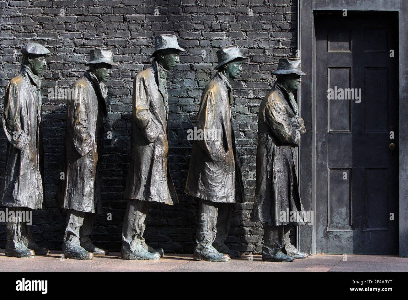 Great Depression Breadline sculpture at the Franklin Delano Roosevelt Memorial in Washington, DC. Stock Photo