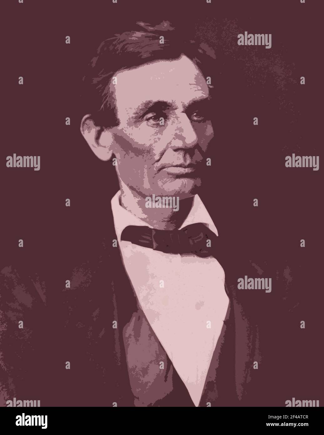A 1832 photograph of former U.S. President Abraham Lincoln altered with a Photoshop special effects filter. Stock Photo