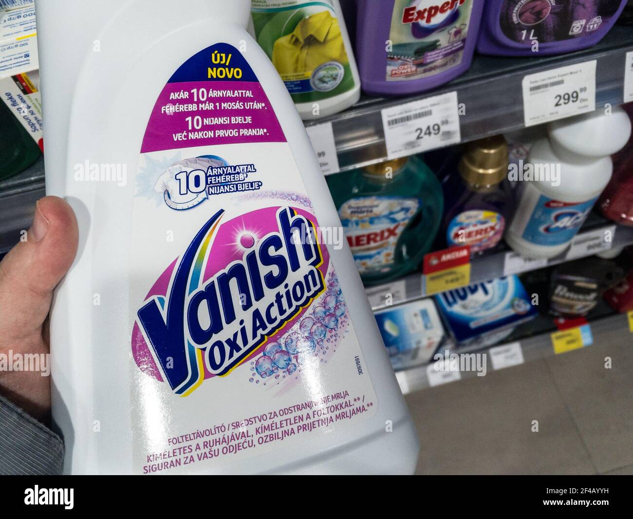 https://c8.alamy.com/comp/2F4AYYH/belgrade-serbia-march-18-2021-vanish-oxi-action-logo-on-a-detergent-bottle-for-sale-in-belgrade-vanish-is-a-brand-stain-remover-detergent-cleani-2F4AYYH.jpg