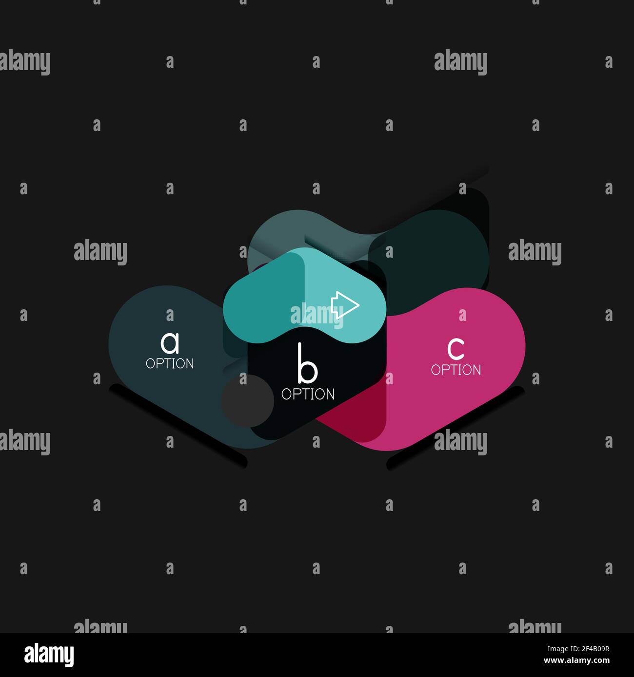 Flat design geometric infographics, arrow shape vector sticker or label ...