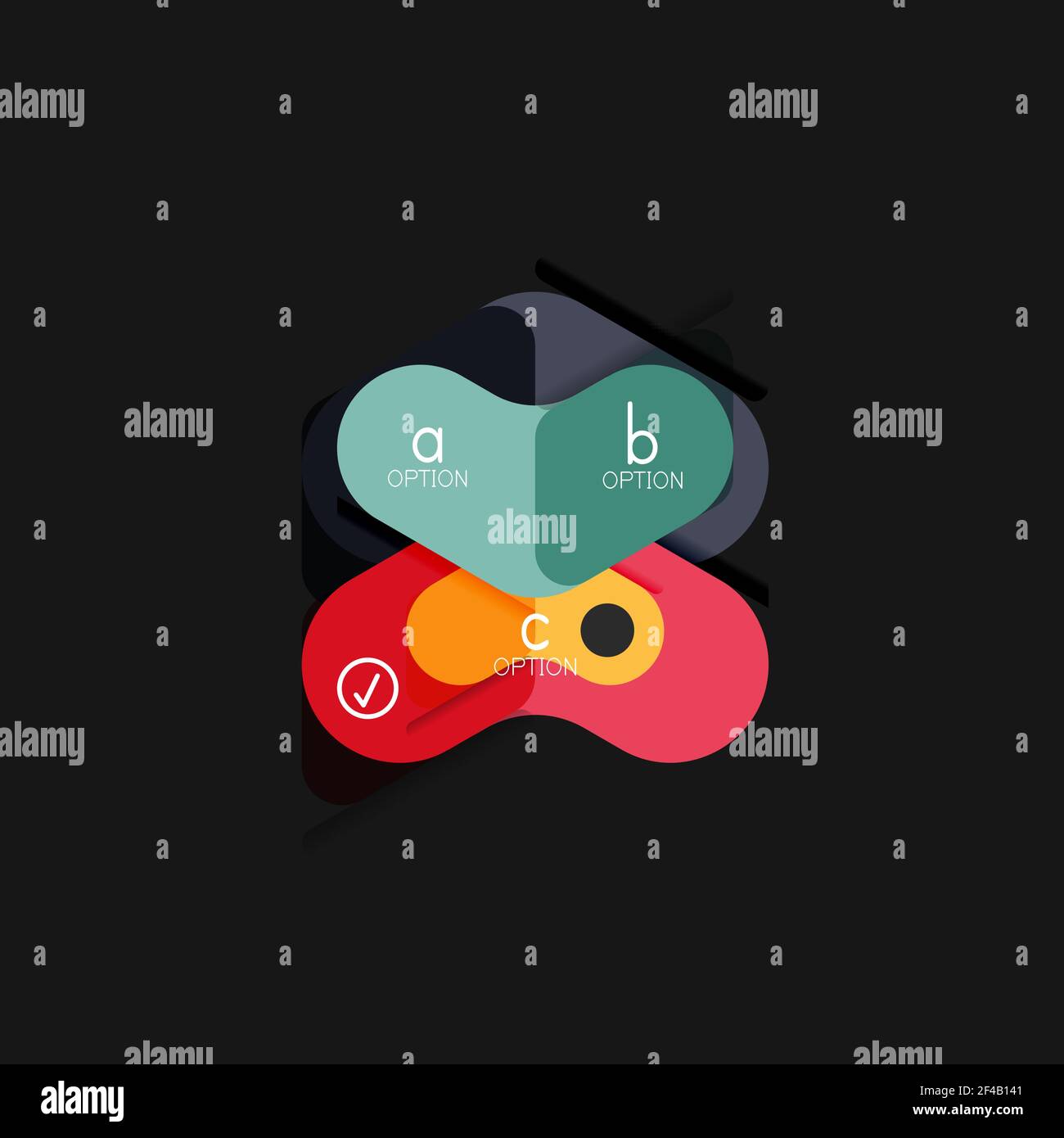 Flat design geometric infographics, arrow shape vector sticker or label ...
