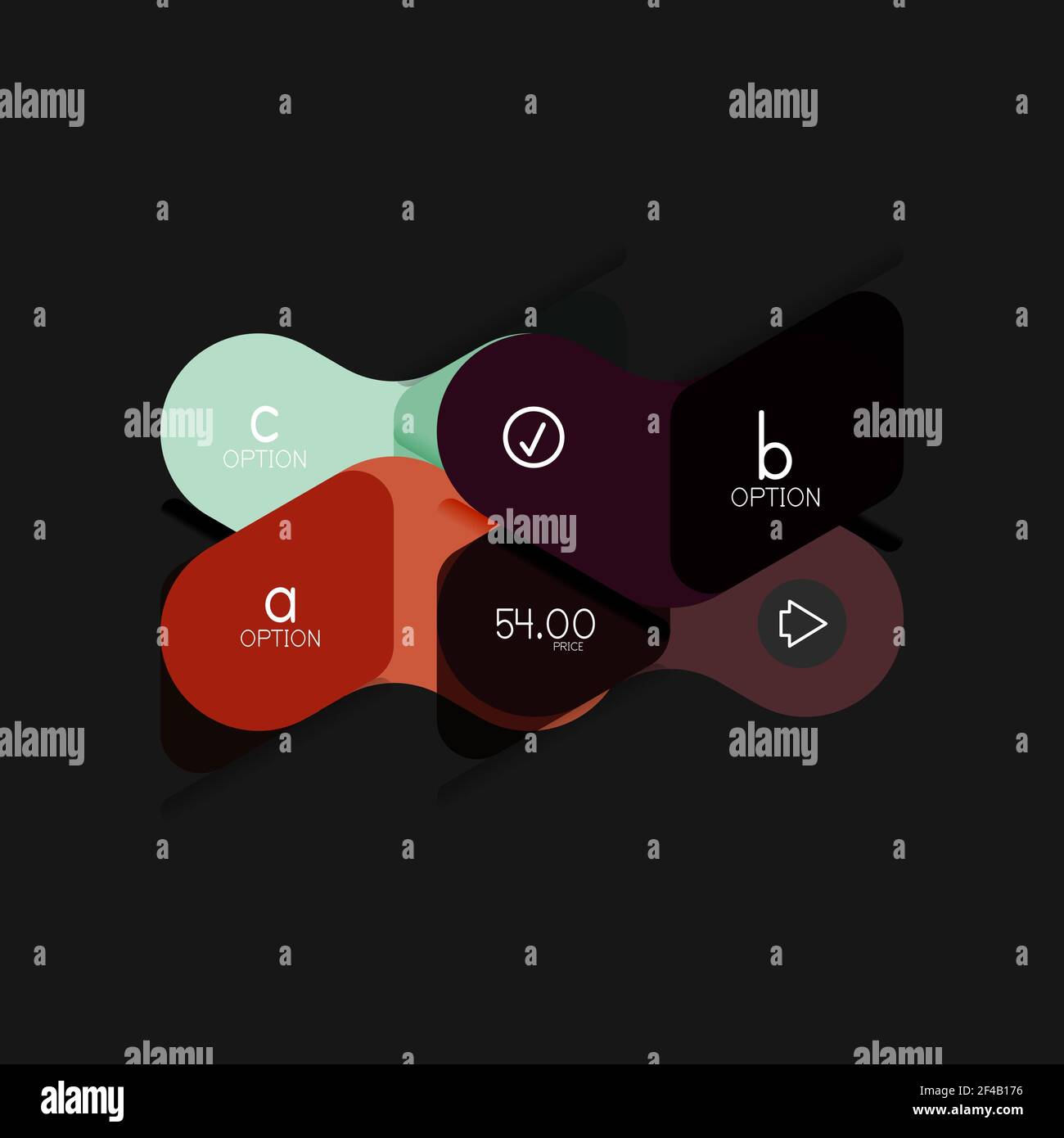 Flat design geometric infographics, arrow shape vector sticker or label ...