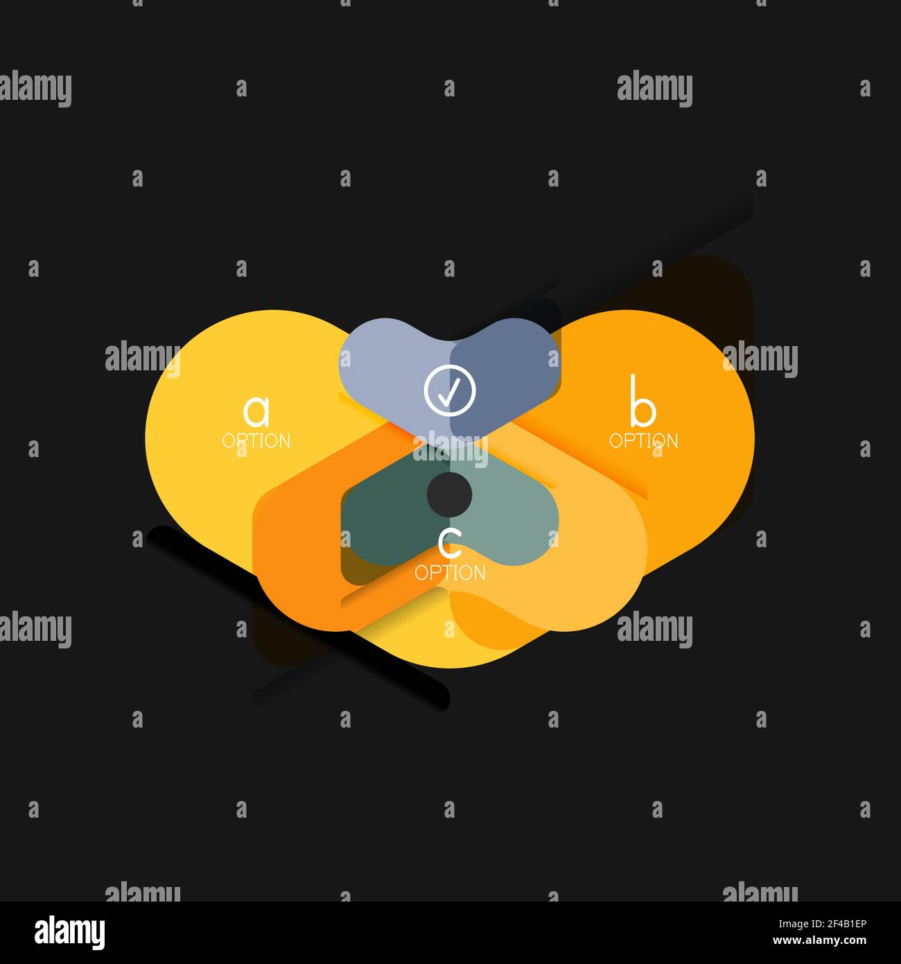 Flat design geometric infographics, arrow shape vector sticker or label ...