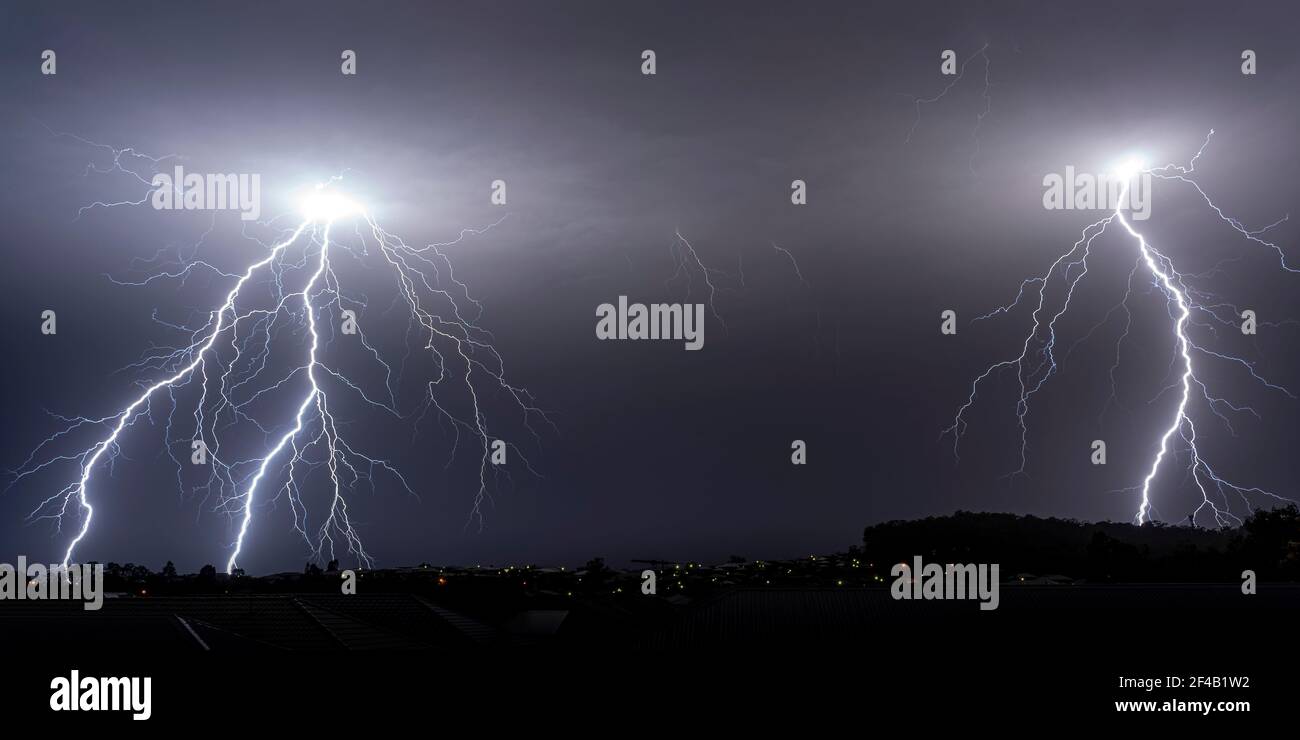 Lightning falls from the sky Stock Photo Alamy