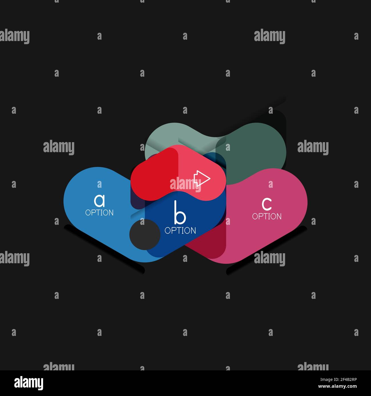 Flat design geometric infographics, arrow shape vector sticker or label ...