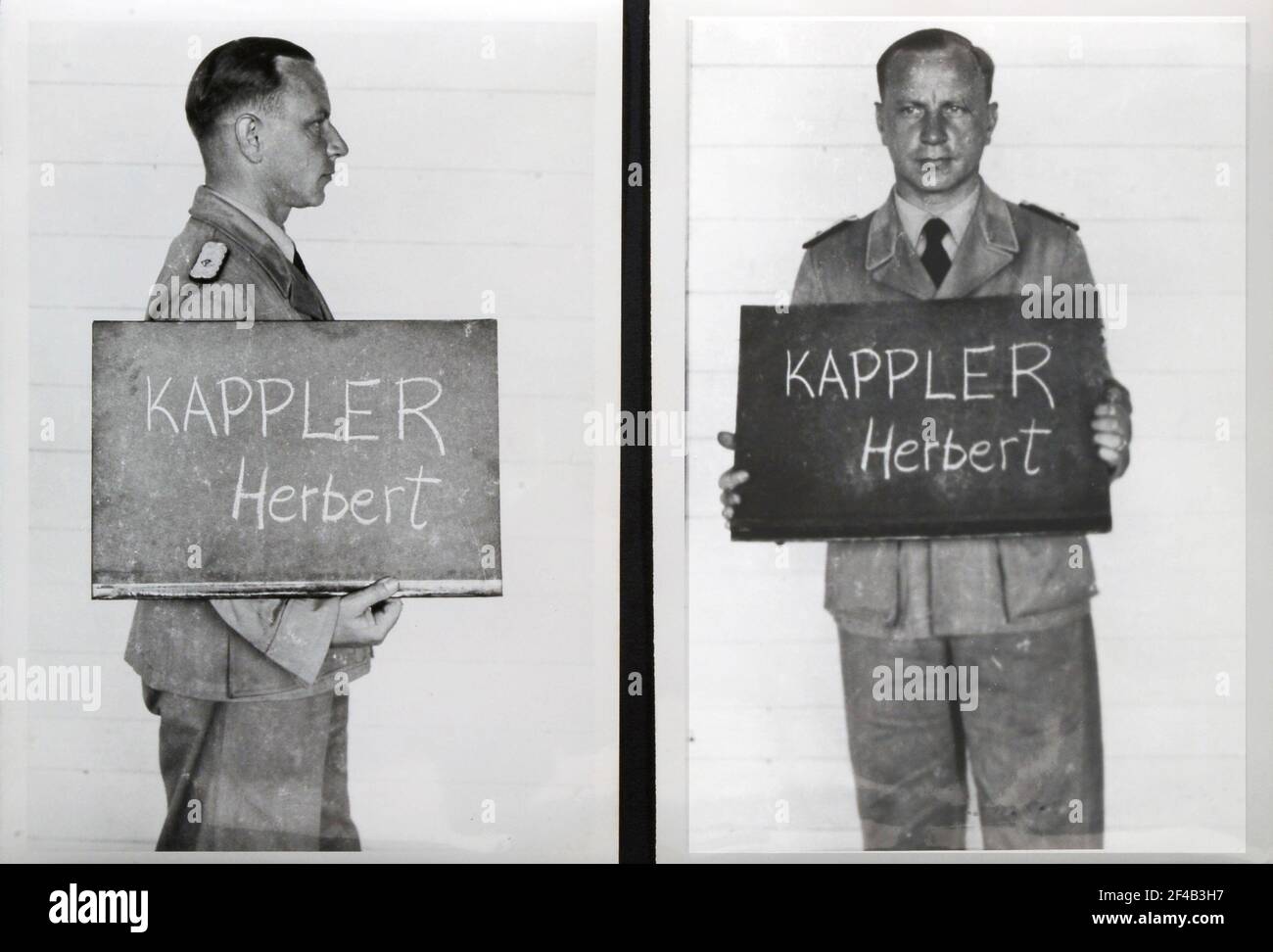 Nazi War Criminal and SS Officer Herbert Kappler, photo taken by the Allies on May 9, 1945 in Italy Stock Photo