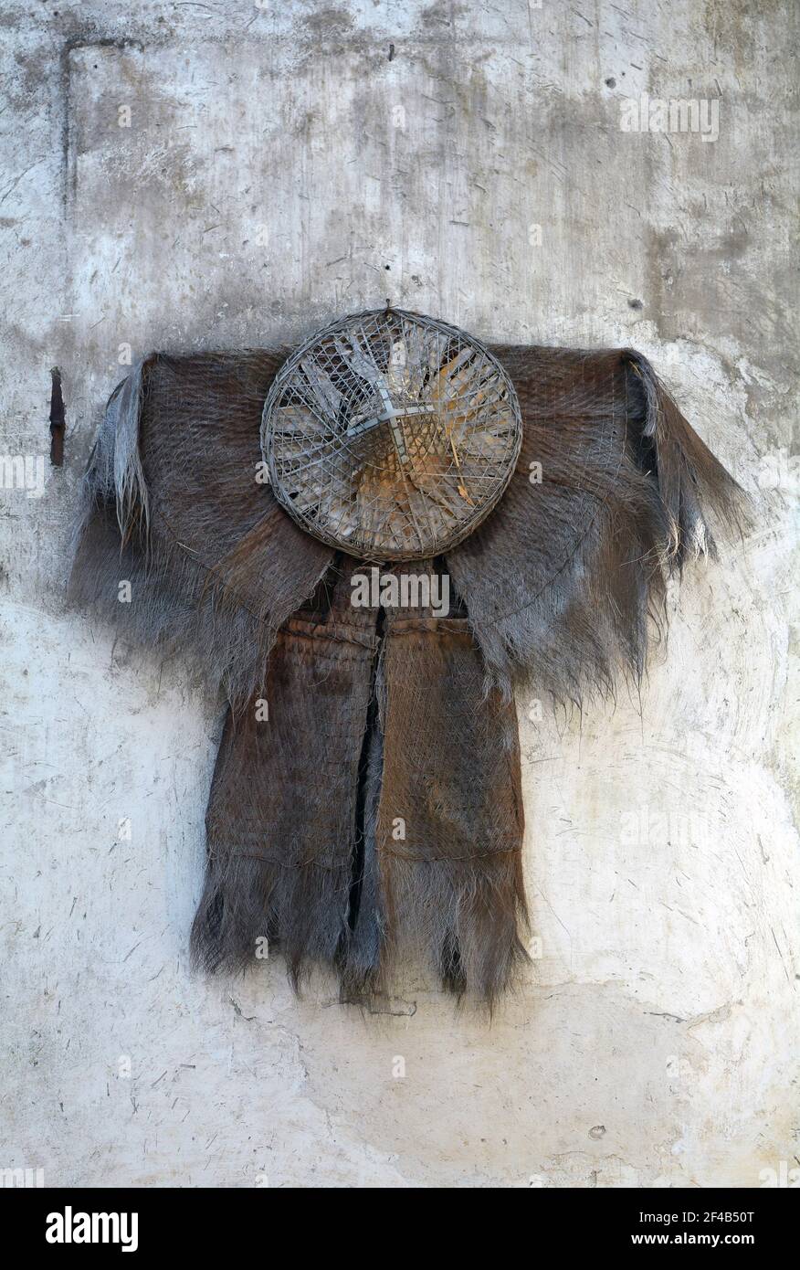 Traditional wicker clothing worn by fishermen centuries ago in China