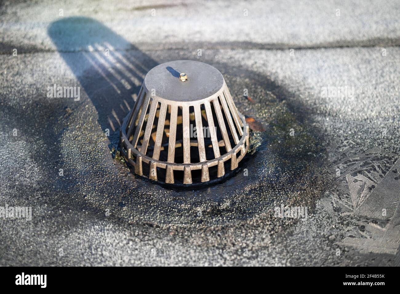 Metal Skylight Flashing Repair Reference: Skylight With Repair Work On Metal Flashing Corner And Defocused
