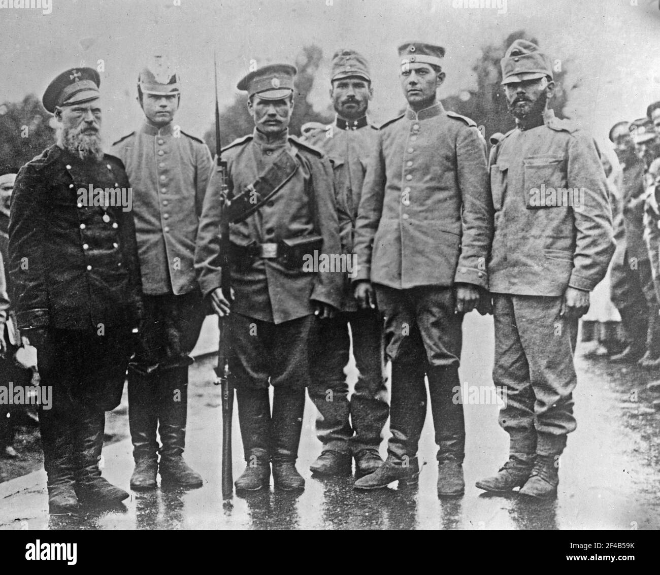German and Austrian prisoners in Russia during World War I ca. 1910-1915 Stock Photo
