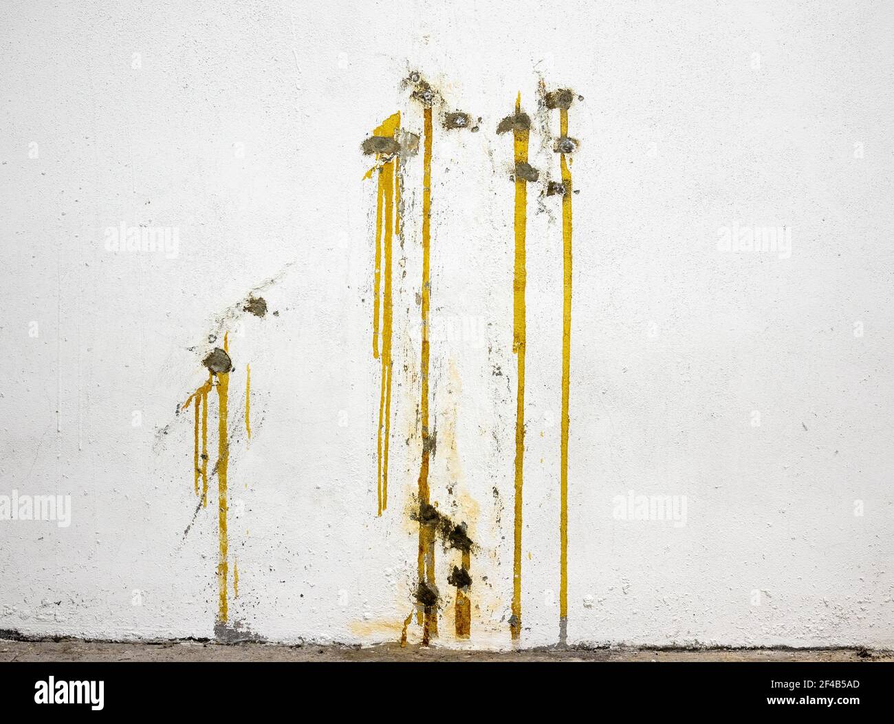 Multiple yellow epoxy injections to repair or stop water leaks