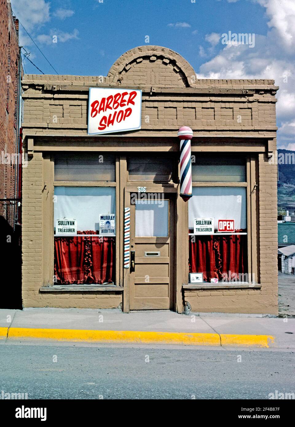 1980s United States - Barber shop Butte Montana ca. 1980 Stock Photo ...