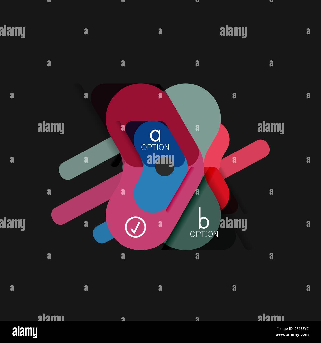 Flat design geometric infographics, arrow shape vector sticker or label ...
