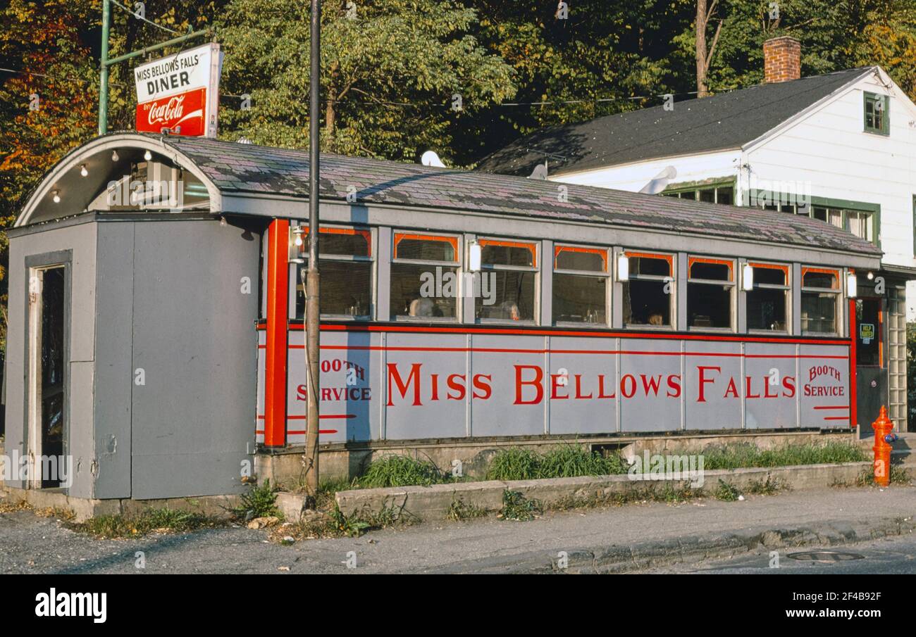 Miss Bellows Falls Diner side view Bellows Falls Vermont ca. 1978 Stock