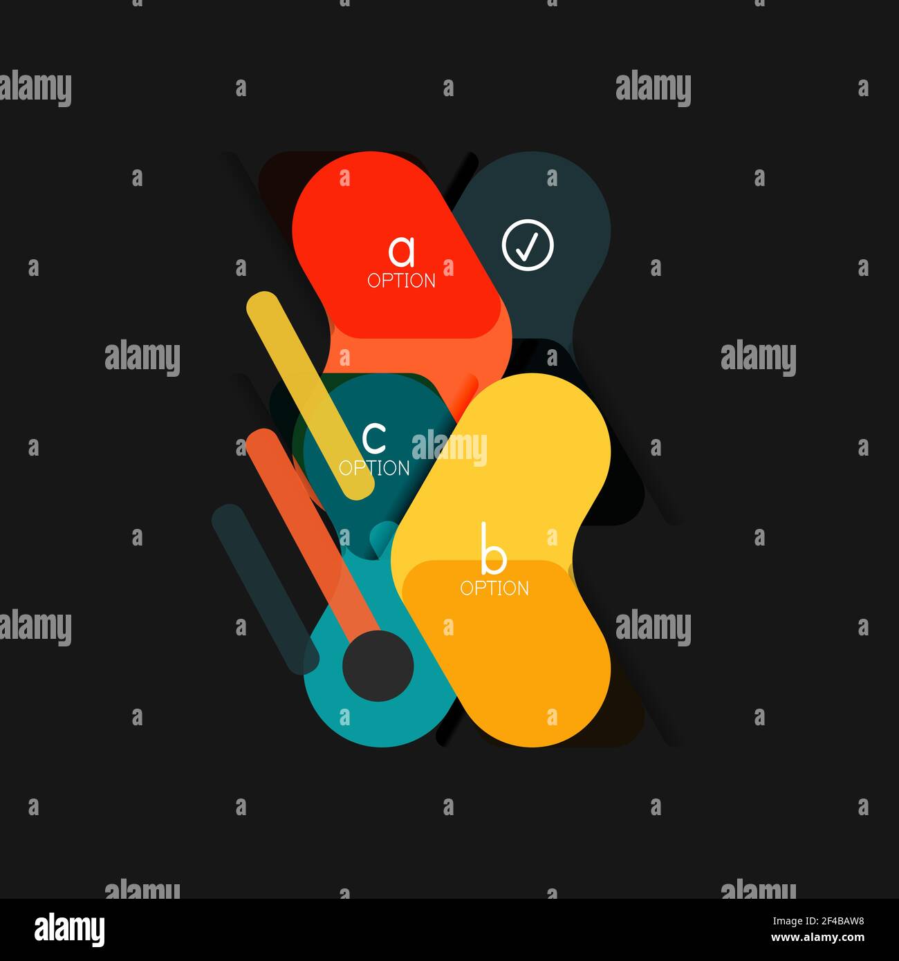 Flat design geometric infographics, arrow shape vector sticker or label ...