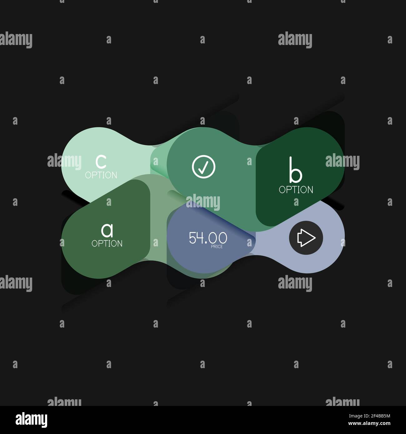 Flat design geometric infographics, arrow shape vector sticker or label ...