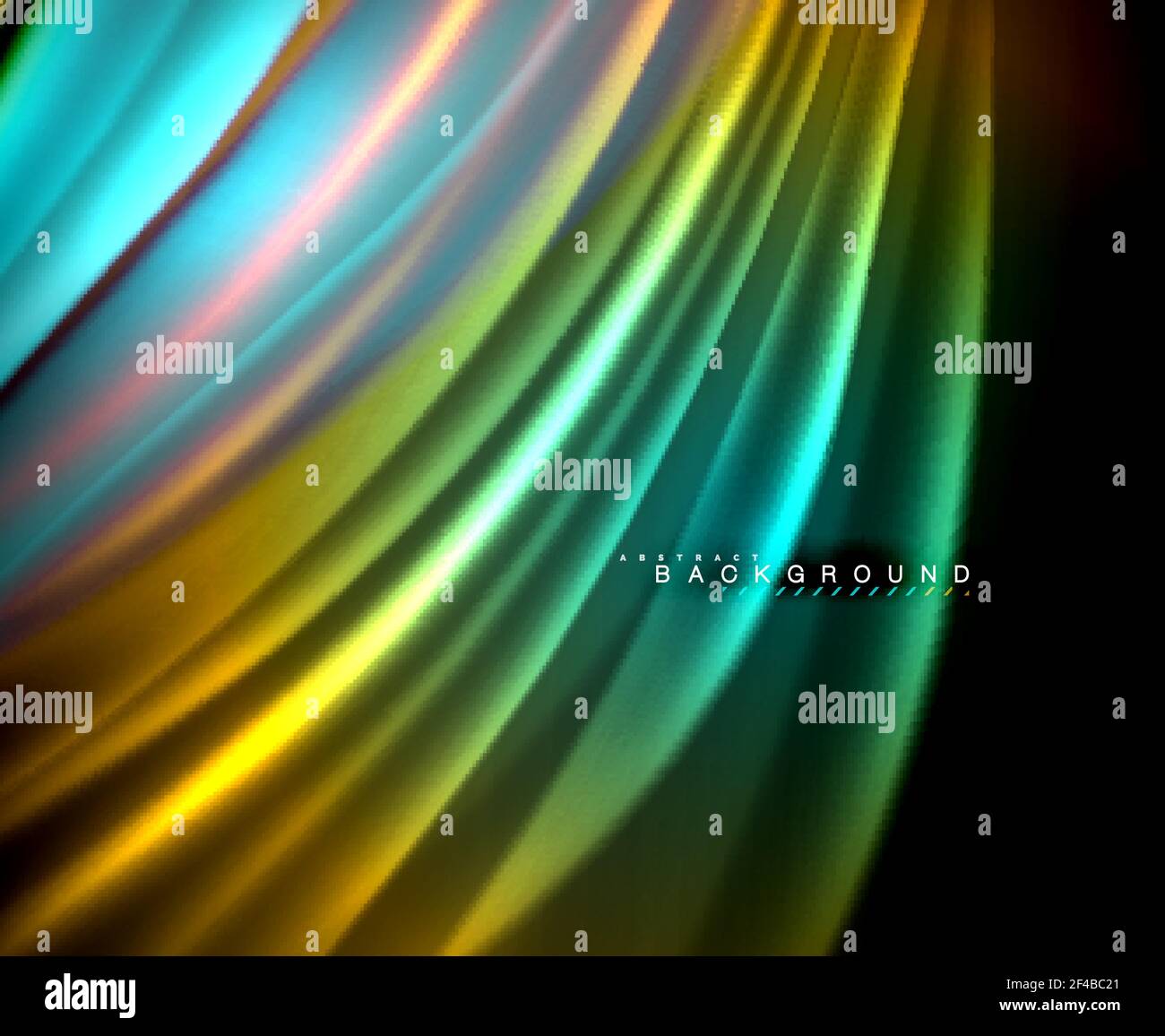 Neon glowing wave, magic energy and light motion background. Vector