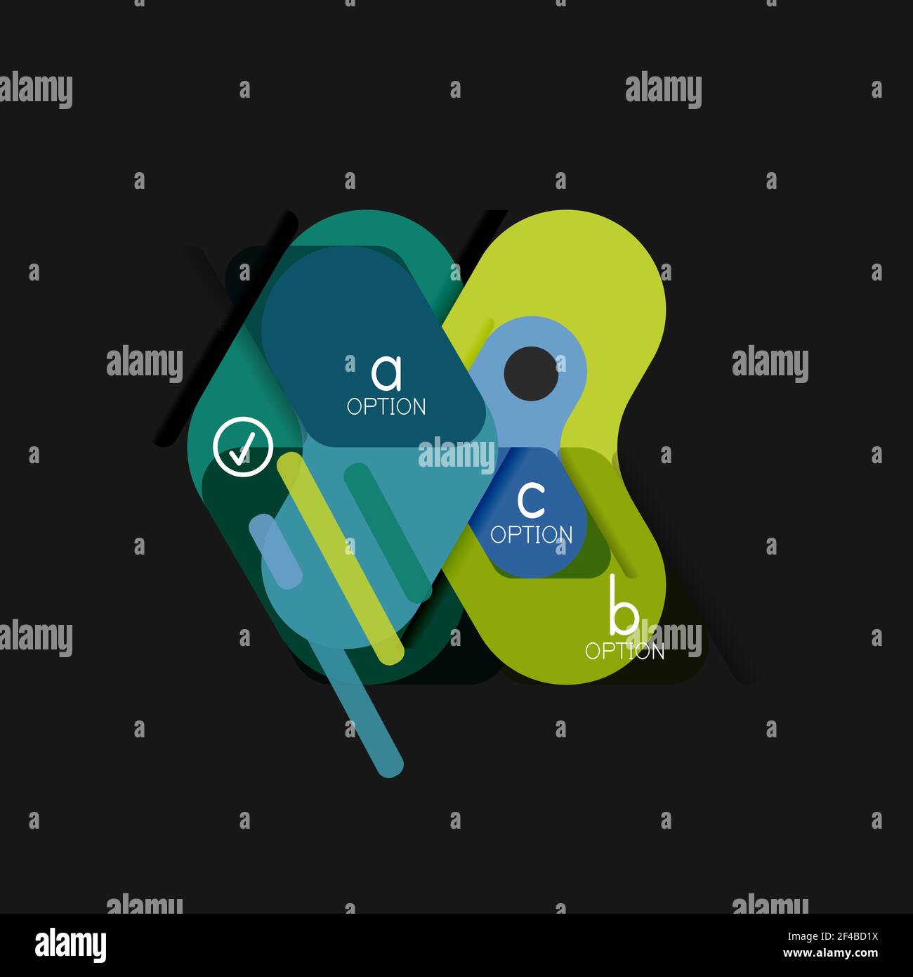 Flat design geometric infographics, arrow shape vector sticker or label ...