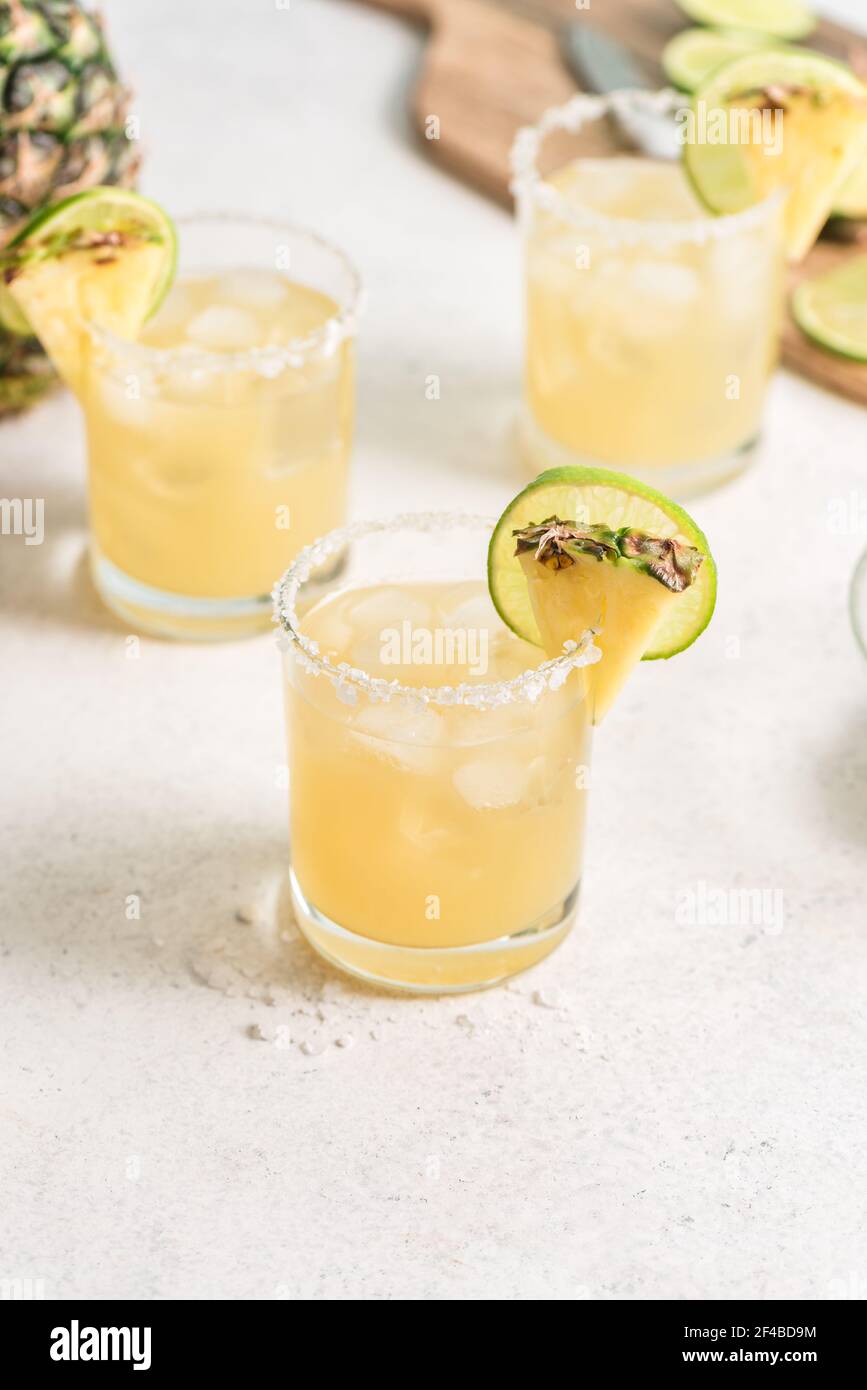 Pineapple Margarita Cocktail. Summer boozy refreshing drink with ...