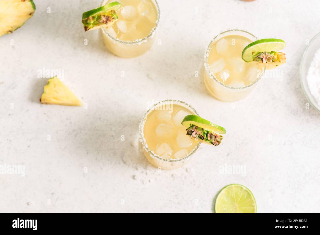 Pineapple Margarita Cocktail. Summer boozy refreshing drink with ...