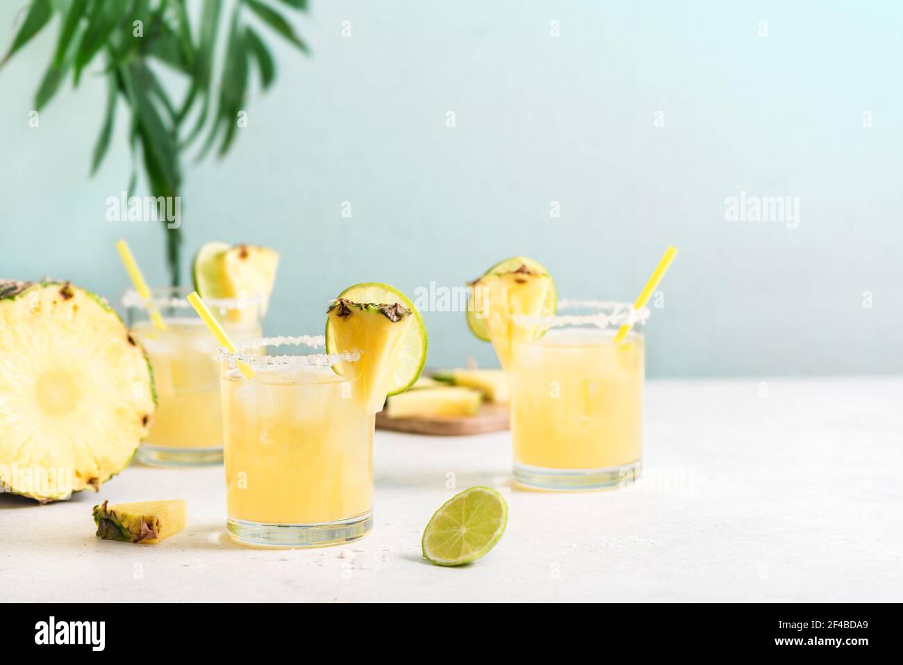 Pineapple Margarita Cocktail. Summer boozy refreshing drink with ...