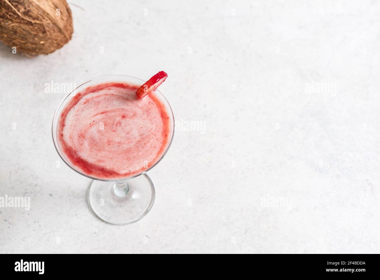 Coconut Strawberry Daiquiri or Margarita Cocktail. Frozen summer