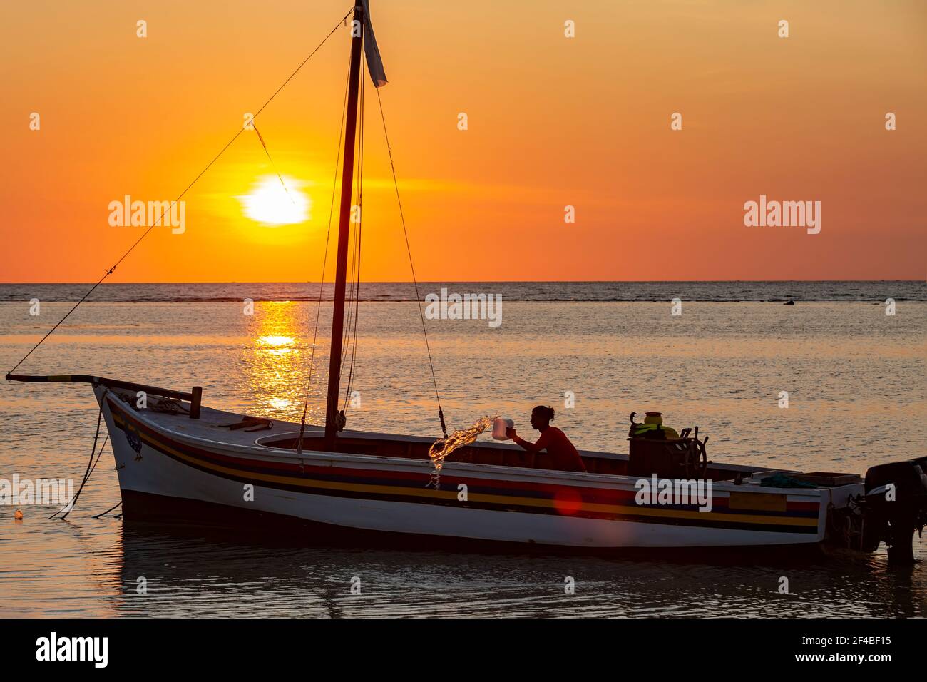 Mauritius Fisherman In Sailing Boat High Resolution Stock Photography ...