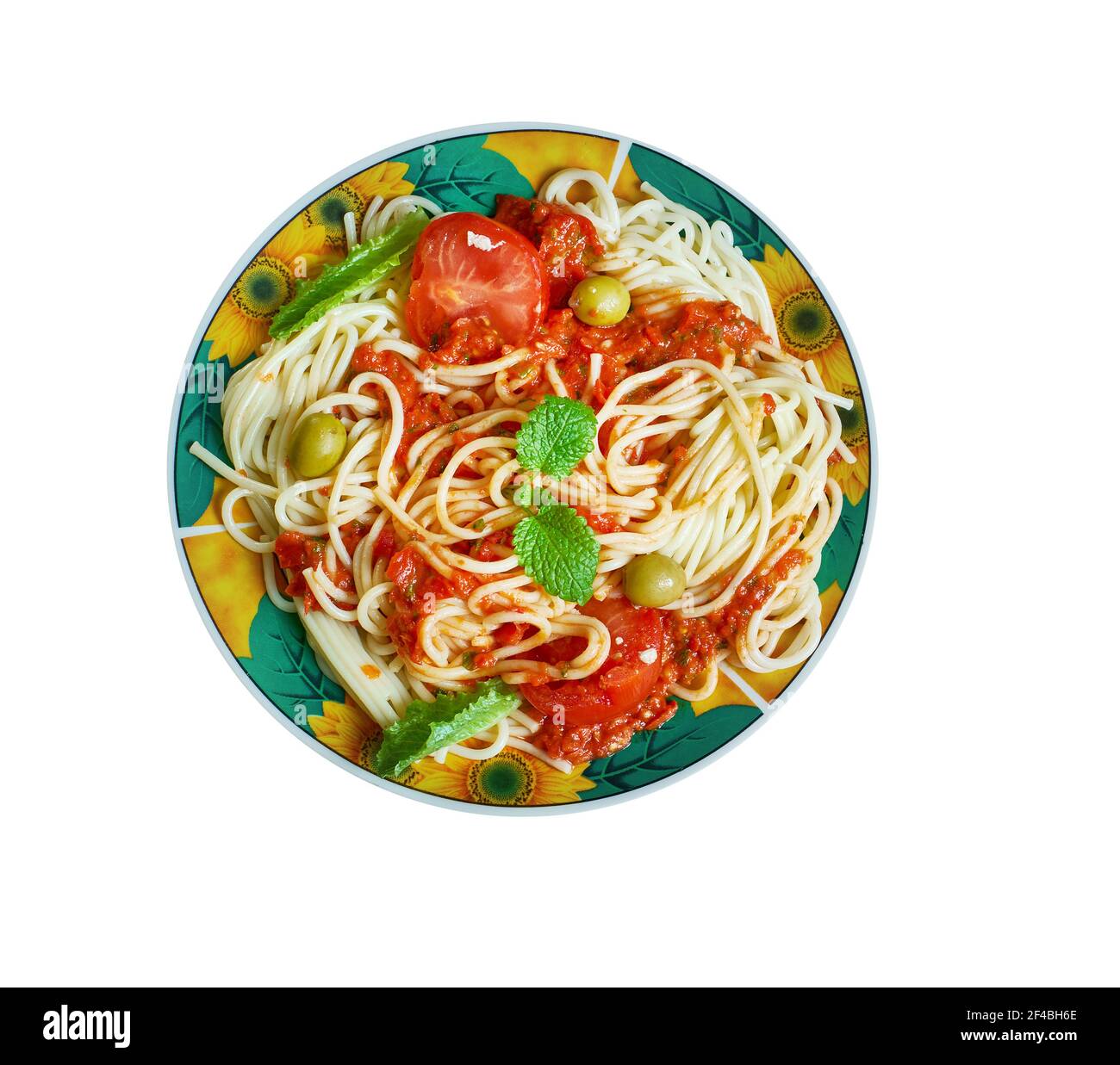 Pasta saltata traditional Ethiopian dish that originated Stock Photo