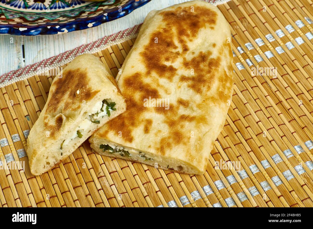 Palestinian Spinach Pies Zaatar close up Stock Photo Alamy