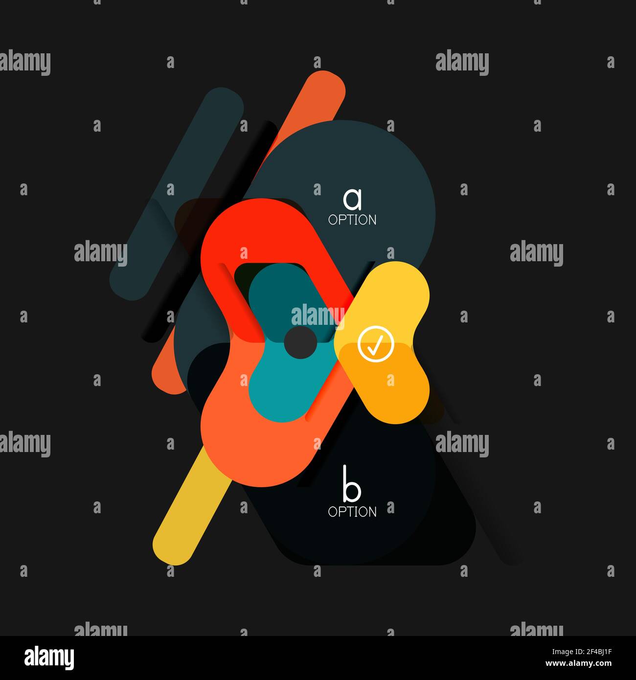 Flat design geometric infographics, arrow shape vector sticker or label ...