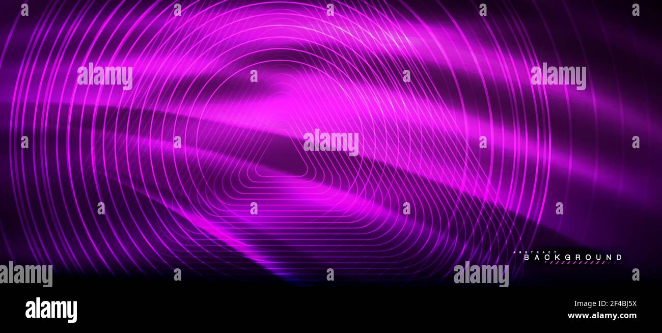 Neon glowing lines, magic energy space light concept, abstract ...