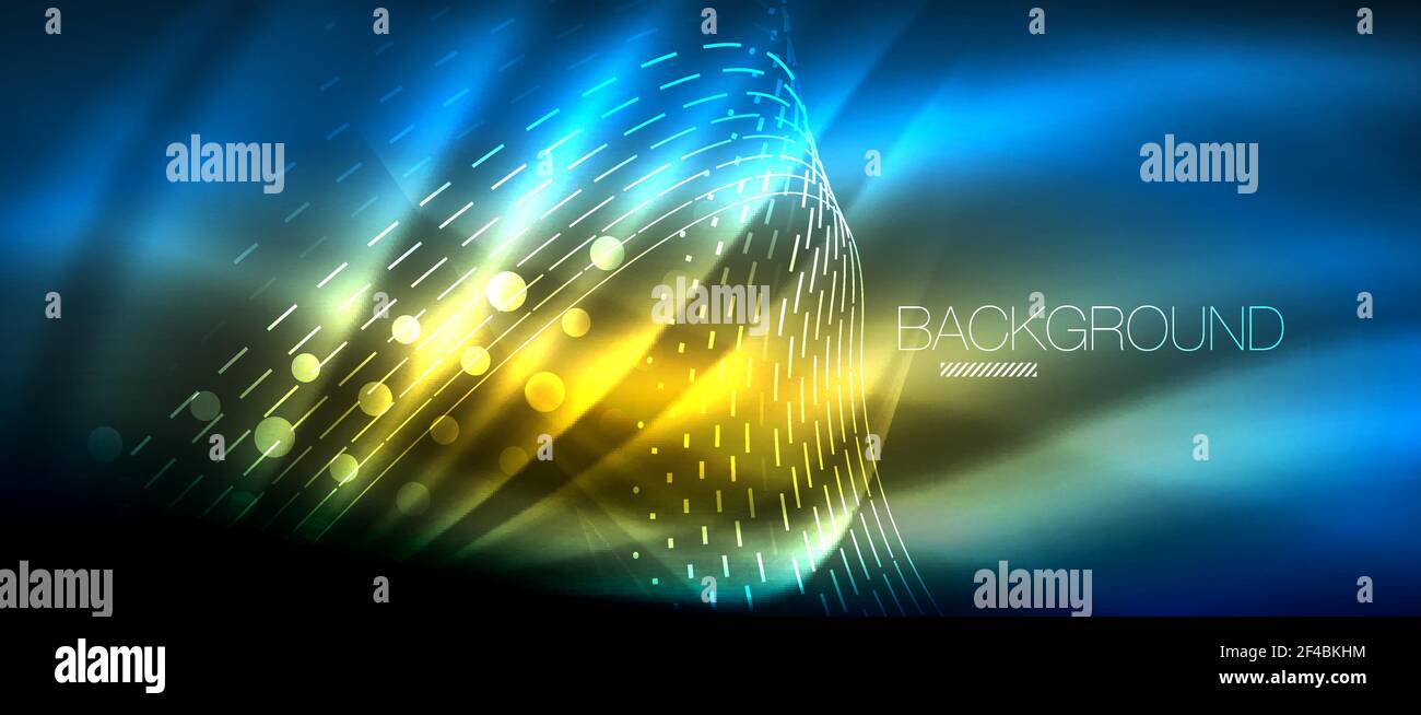 Magic Inovation Background Neon glowing wave, magic energy and light motion background. Wallpaper ...
