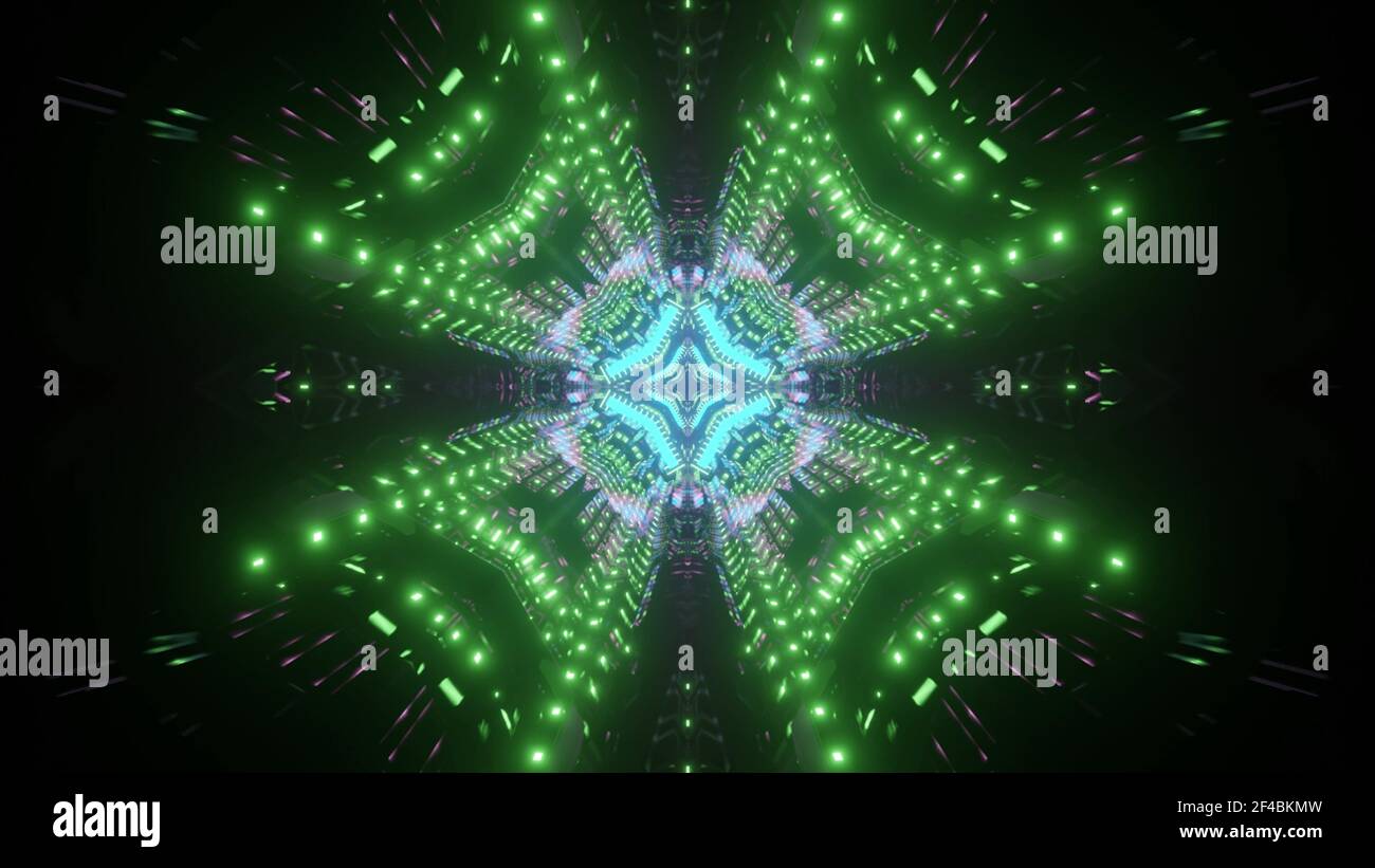 Abstract 3d illustration with kaleidoscopic pattern Stock Photo