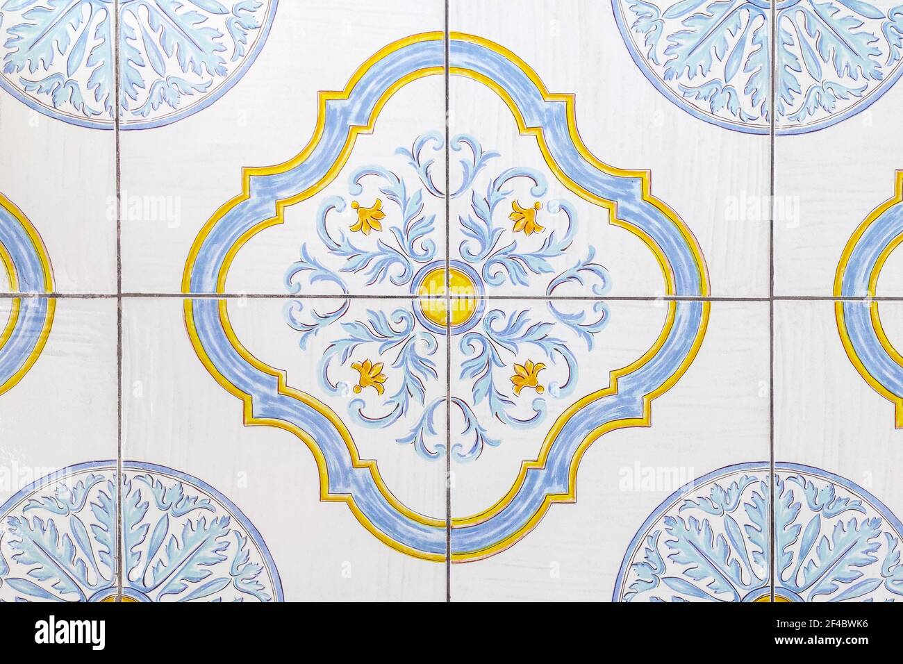 Traditional ornate italian decorative ceramic tiles from Vietri